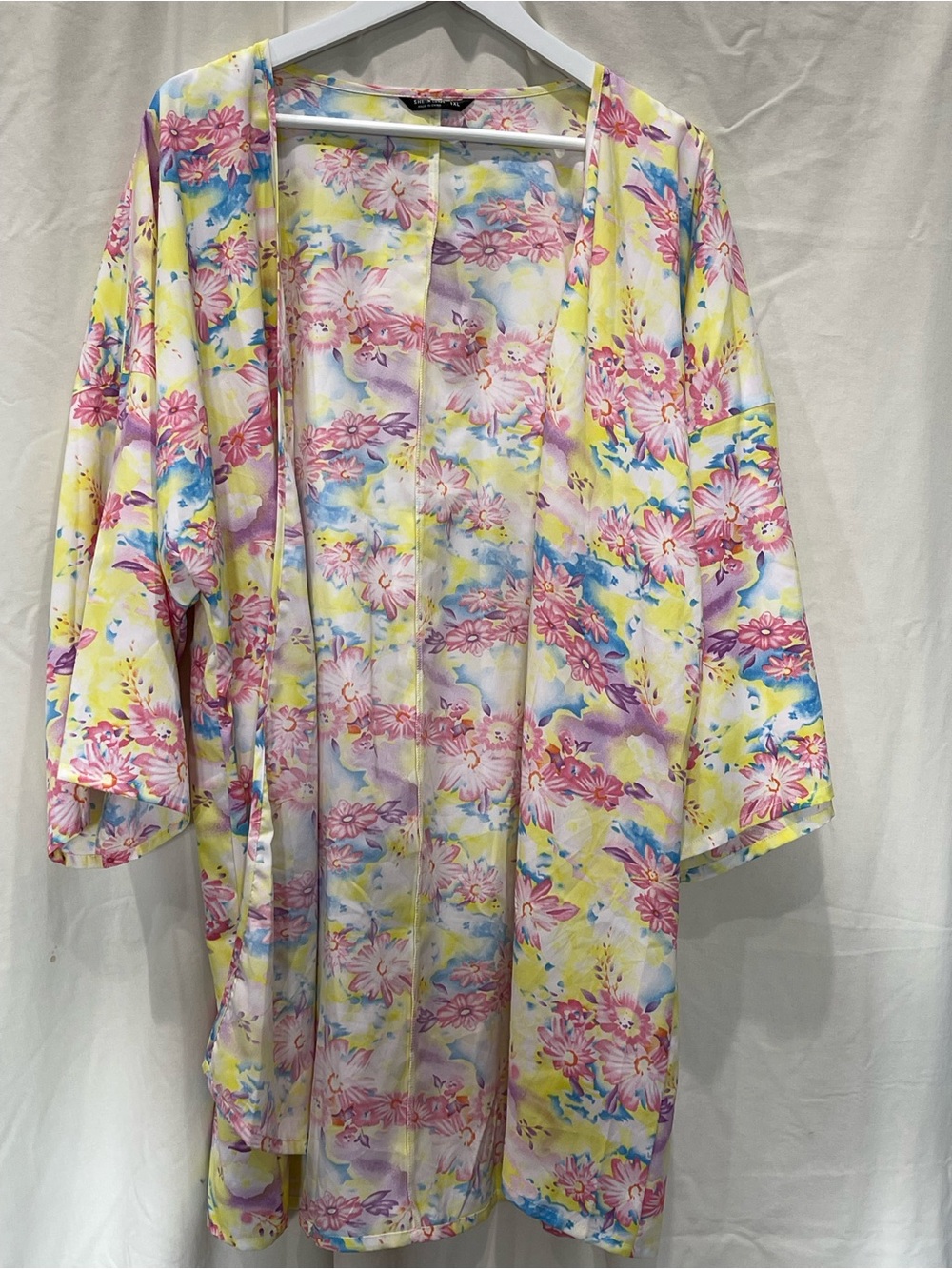 Floral Pastel Kimono Jacket - Yellow & Pink